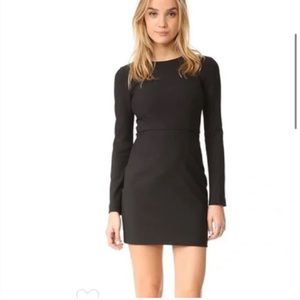 Elizabeth and James Rudi Long-Sleeve Crepe Open-Back Sheath Dress